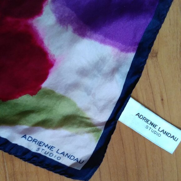100% Silk ADRIENNE LANDAU Scarf - Picture 5 of 9
